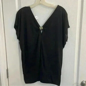 Blouse with bling at the neckline